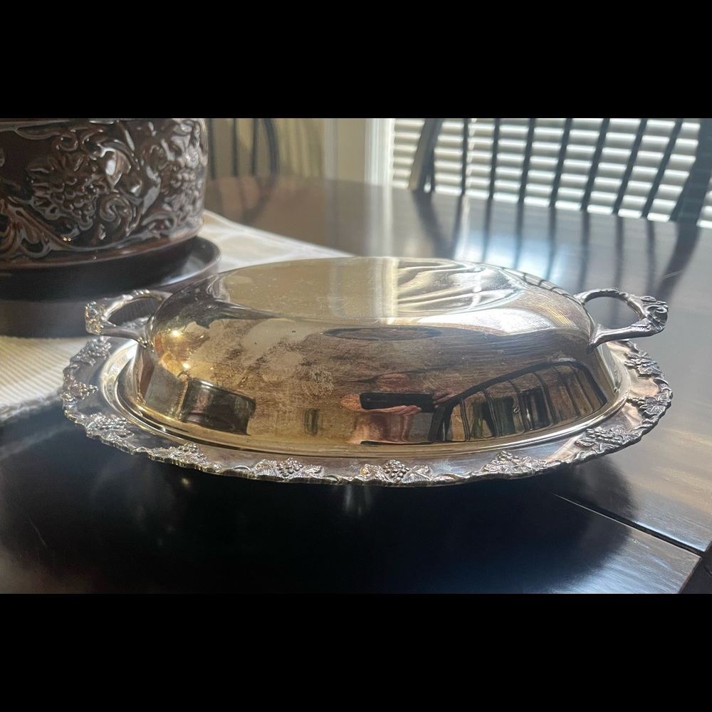 Old English Silver Plated Covered Entree Tray